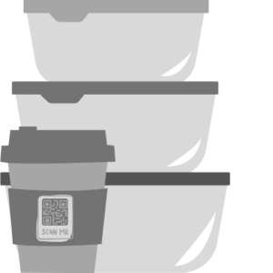 Grafik mit Behältnissen von Mehrwegsystemen in Grau